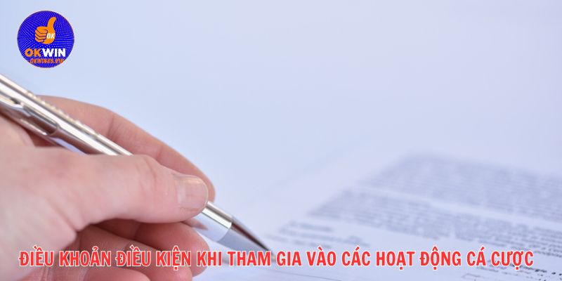 Điều khoản điều kiện khi tham gia vào các hoạt động cá cược